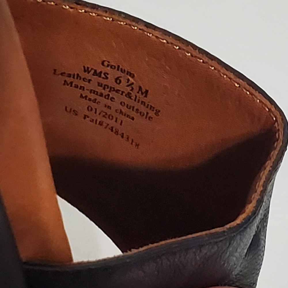 Gentle Souls Golum Kenneth Cole Black and Brown Leather Slide Sandals - Picture 9 of 9